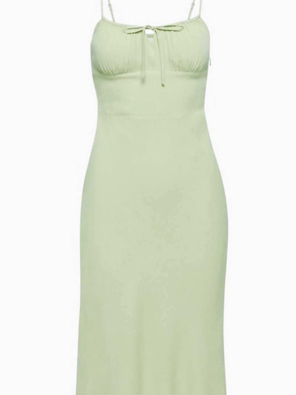 Wilfred Light Green Midi Dress with Tie Neck